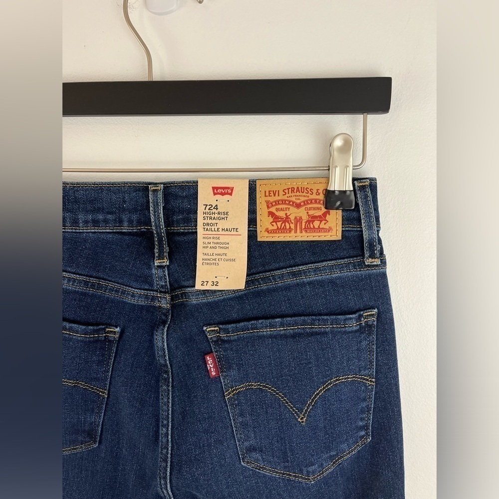 * NEW * LEVI'S High rise straight jeans. Size 27 - Picture 6 of 7